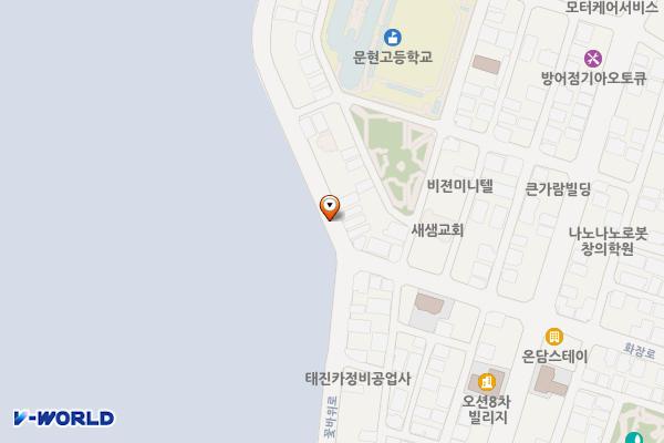 울산시 꽃바위로 노상주차장 위치 지도 — 울산광역시 동구 화잠로 114