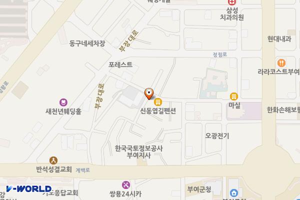 동남5리 공영주차장 위치 지도 — 충청남도 부여군 부여읍 동남리 504-46