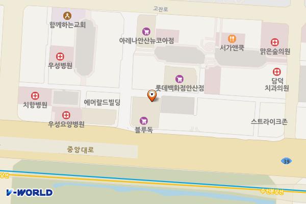 롯데백화점 안산점(신관) 위치 지도 — 경기도 안산시 단원구 중앙대로 873
