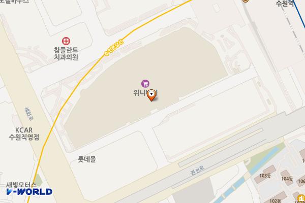 타임빌라스 수원점 지상 2층 위치 지도 — 경기도 수원시 권선구 세화로 134