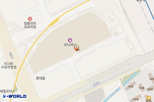 타임빌라스 수원점 지상 3층 위치 지도 — 경기도 수원시 권선구 세화로 134
