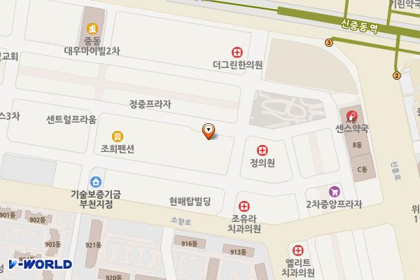 한국주차장운영 부천4호 주차장 지하 2층 위치 지도 — 경기도 부천시 원미구 중동로254번길 90