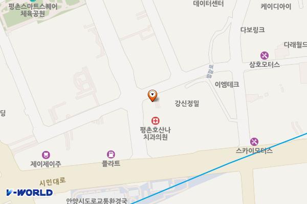 안양시 동안구 W에이스타워 위치 지도 — 경기도 안양시 동안구 시민대로327번길 6