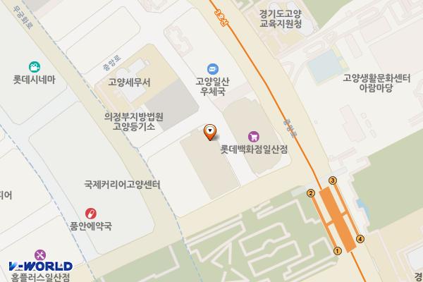 롯데백화점 일산점 별관 지상 1층 위치 지도 — 경기도 고양시 일산동구 중앙로1275번길 14-25