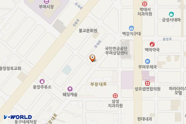 구아3리 제1쌈지주차장 위치 지도 — 충청남도 부여군 부여읍 구아리 162-8
