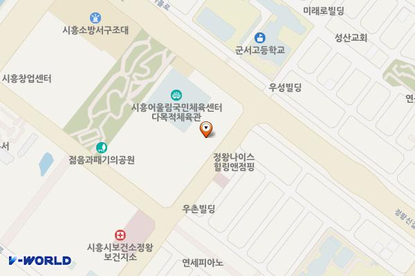 시흥어울림국민체육센터 위치 지도 — 경기도 시흥시 정왕대로233번길 33