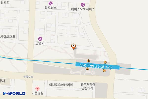 안산시 상록수역 뒤 환승 공영 유료주차장 위치 지도 — 경기도 안산시 상록구 본오동 876-4 