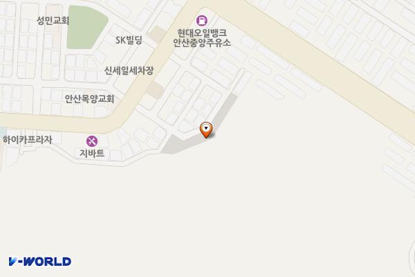 안산시 와동 54호 주차장 위치 지도 — 경기도 안산시 단원구 와동 607-1