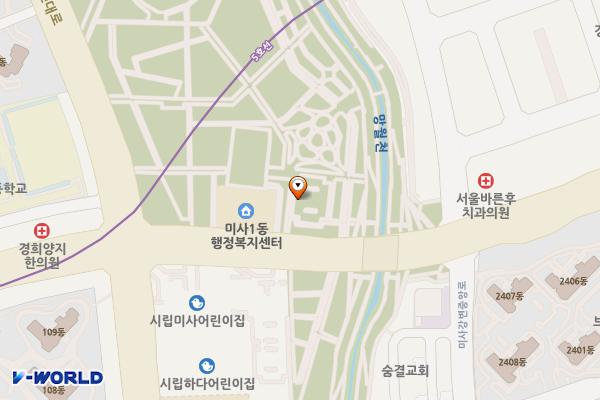 하남 미사호수공원 1주차장 위치 지도 — 경기도 하남시 망월동1072