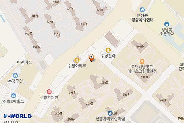 성남시 신흥2동행정복지센터 위치 지도 — 경기도 성남시 수정구 수정로306번길 6