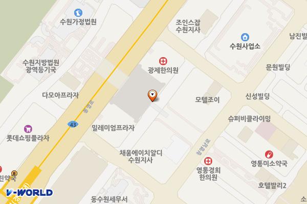 수원시 영통공영주차장 위치 지도 — 경기도 수원시 영통구 봉영로 1598