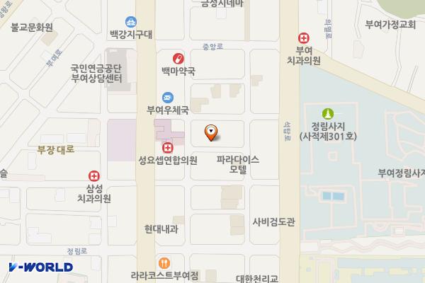 부여 공영주차타워 위치 지도 — 충청남도 부여군 부여읍 사비로72번길 5-46