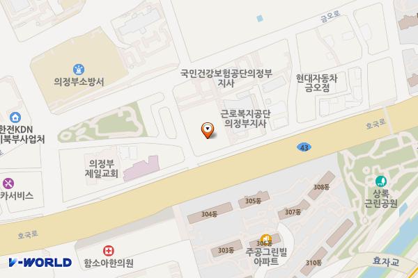 나라키움 의정부통합청사 위치 지도 — 경기도 의정부시 금오로52번길 11