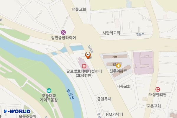 청주시 효성병원 검진센터 위치 지도 — 충청북도 청주시 상당구 단재로 44