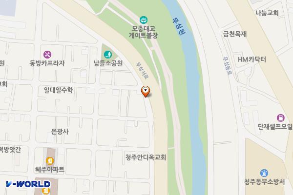 청주시 모충동 공영주차장 위치 지도 — 충청북도 청주시 서원구 모충동 108-1