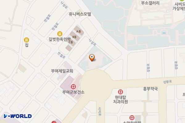 반월로, 나성로 위치 지도 — 충청남도 부여군 부여읍 구아리 64