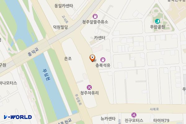 충북석유 공영주차장 위치 지도 — 충청북도 청주시 청원구 우암동 322-2