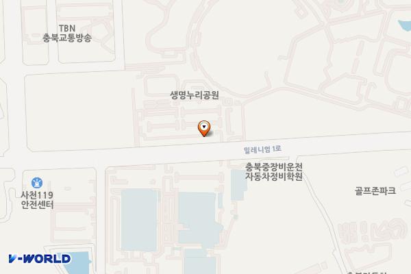 청주시 생명누리공원 위치 지도 — 충청북도 청주시 청원구 사천동 90-19
