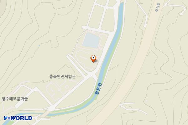 청주시 상당구 국민체육센터 및 스쿼시경기장 위치 지도 — 충청북도 청주시 상당구 다리실로 255