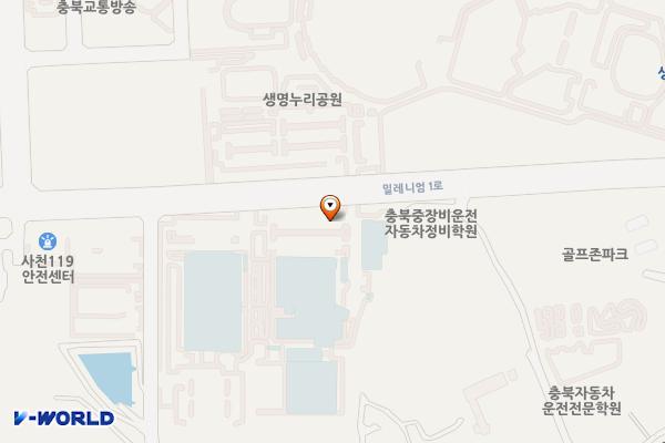 청주시장애인스포츠센터 위치 지도 — 충청북도 청주시 청원구 밀레니엄1로 33