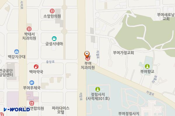 의열로 노상주차장 위치 지도 — 충청남도 부여군 부여읍 석탑로 52