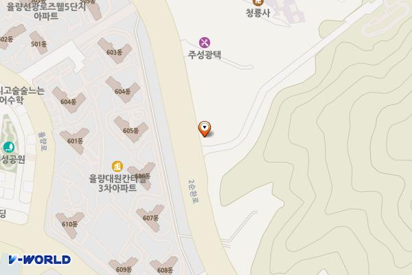 청주 백화산등산로 주차장 위치 지도 — 충청북도 청주시 청원구 주성동 124-23