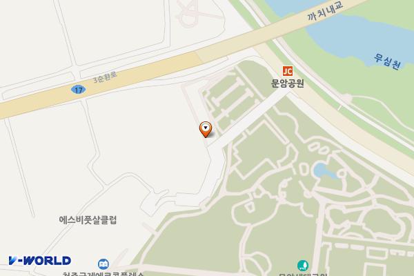 청주시 문암생태공원 제2주차장 위치 지도 — 충청북도 청주시 흥덕구 원평동 80