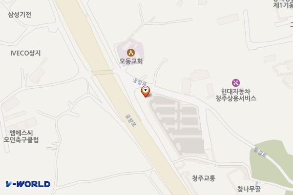 청주시 북부권 환승센터(오동동 카풀주차장) 위치 지도 — 충청북도 청주시 청원구 공항로 374