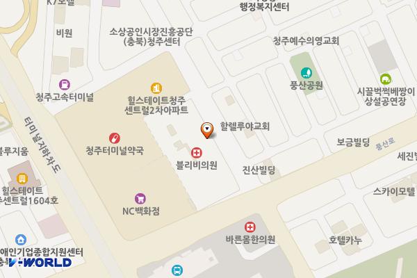 청주 메가폴리스 위치 지도 — 충청북도 청주시 흥덕구 풍산로 15