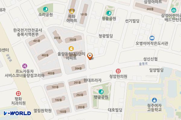 롯데슈퍼 율량점 위치 지도 — 충청북도 청주시 청원구 율봉로 169