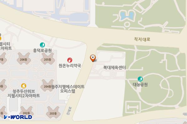청주 복대국민체육센터 위치 지도 — 충청북도 청주시 흥덕구 진재로 140