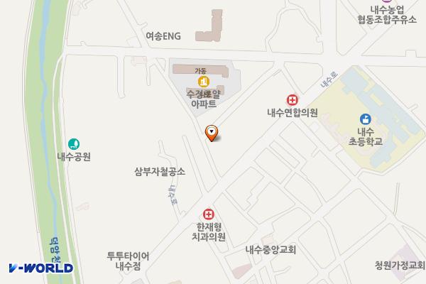 청주시 청원구 내수시장 위치 지도 — 충청북도 청주시 청원구 내수읍 내수로 725-1