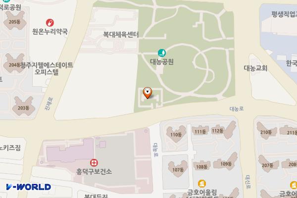청주시 흥덕구 대농근린공원 위치 지도 — 충청북도 청주시 흥덕구 대농로 99