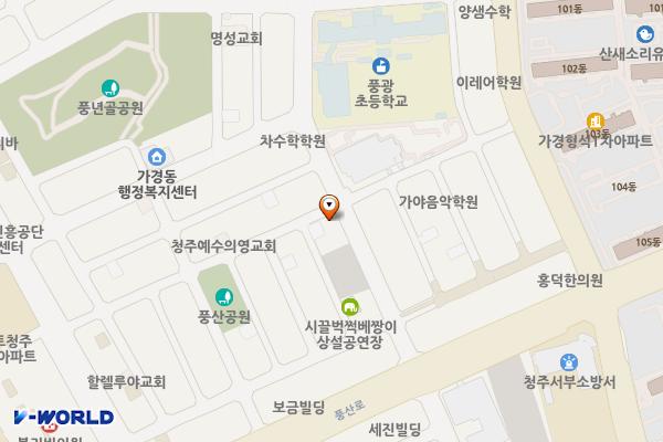 청주 가경터미널시장 위치 지도 — 충청북도 청주시 흥덕구 풍산로47번길 27