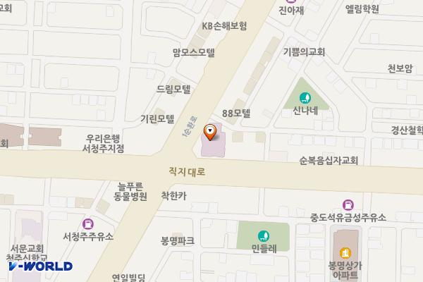 한국건강관리협회 충북세종지부 위치 지도 — 충청북도 청주시 흥덕구 직지대로 631