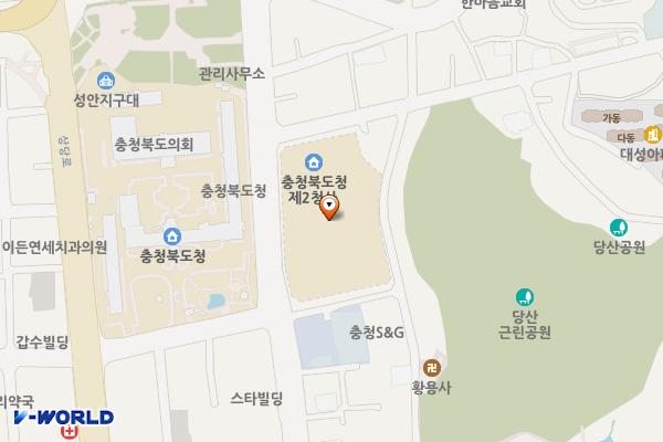 충청북도의회청사 지상주차장 위치 지도 — 충청북도 청주시 상당구 대성로 116