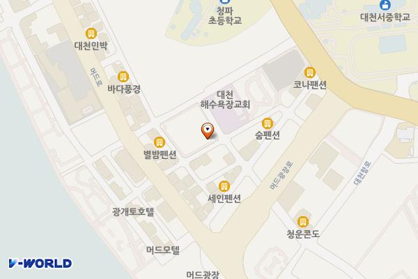 대천해수욕장 제3지구 제5주차장 위치 지도 — 충청남도 보령시 신흑동 2262