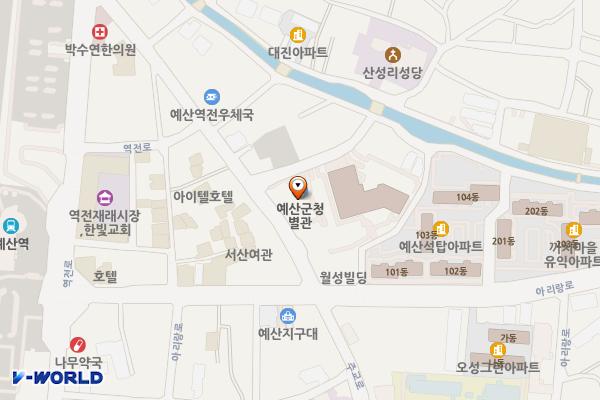 예산군 예산해봄센터 위치 지도 — 충청남도 예산군 예산읍 산성길 8