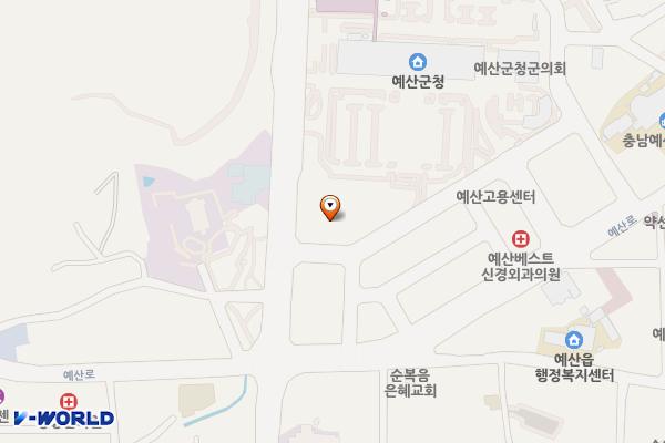 예산군청 주차타워 위치 지도 — 충청남도 예산군 예산읍 군청로 22