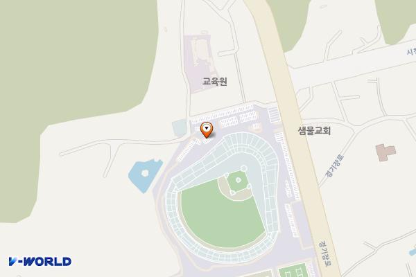 군산월명종합경기장(야구장2) 위치 지도 — 전북특별자치도 군산시 사정동 132