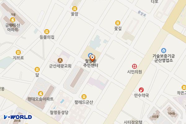 군산시 월명동주민센터 위치 지도 — 전북특별자치도 군산시 구영6길 51