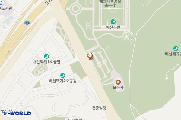 익산시 배산체육공원 위치 지도 — 전북특별자치도 익산시 동서로 21