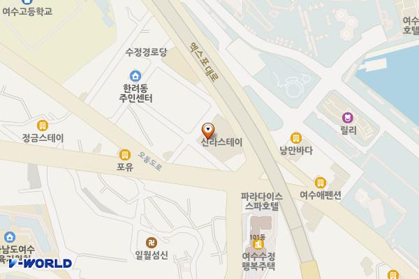 신라스테이 여수 지상2층 위치 지도 — 전남광주통합특별시 여수시 수정3길 8