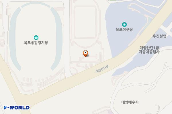 목포종합운동장 제1주차장 위치 지도 — 전남광주통합특별시 목포시 대양산단로 25