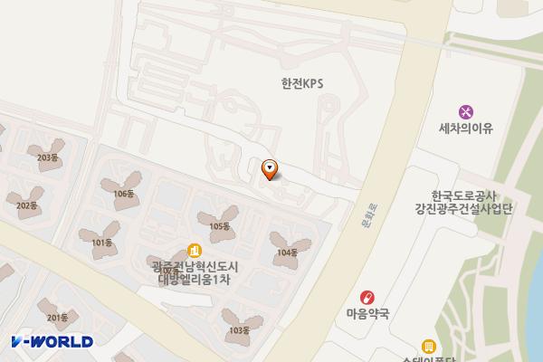 나주시 한전 KPS 본사 지상주차장 위치 지도 — 전남광주통합특별시 나주시 문화로 211