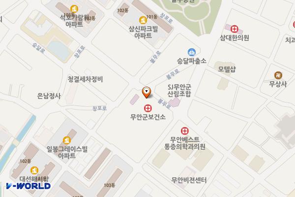 무안군 보건소 위치 지도 — 전남광주통합특별시 무안군 무안읍 면성1길 128