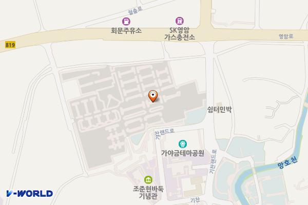 전남 영암군 월출산기찬랜드 위치 지도 — 전남광주통합특별시 영암군 영암읍 기찬랜드로 19-10