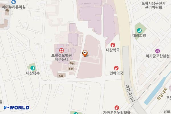 포항성모병원 위치 지도 — 경상북도 포항시 남구 대잠동길 17