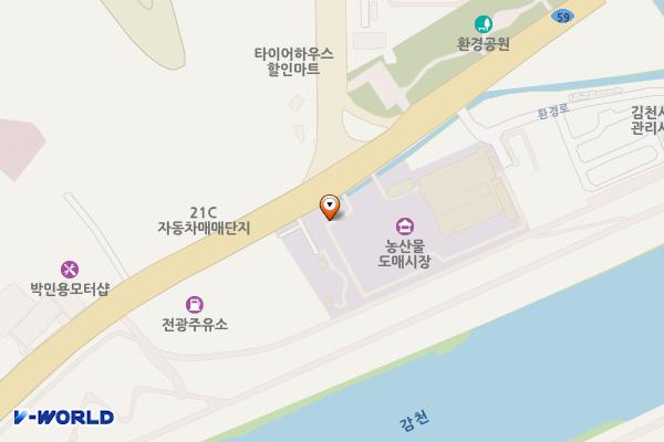 김천시 농산물도매시장 위치 지도 — 경상북도 김천시 환경로 124