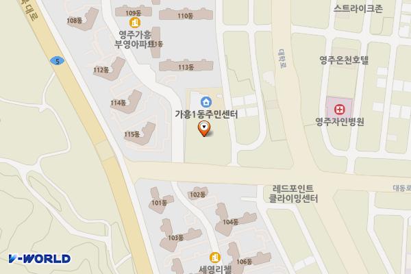 영주시 가흥어린이테마공원 위치 지도 — 경상북도 영주시 대동로 9
